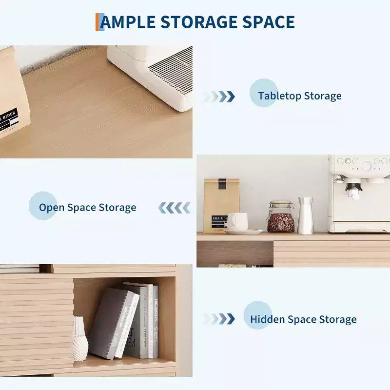 Mobile contenitore moderno con ante e 3 ripiani, Credenza in legno con gambe robuste per soggiorno, sala da pranzo, cucina