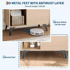 Mobile contenitore moderno con ante e 3 ripiani, Credenza in legno con gambe robuste per soggiorno, sala da pranzo, cucina