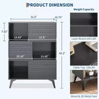 Mobile contenitore moderno con ante e 3 ripiani, Credenza in legno con gambe robuste per soggiorno, sala da pranzo, cucina
