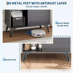 Mobile contenitore moderno con ante e 3 ripiani, Credenza in legno con gambe robuste per soggiorno, sala da pranzo, cucina