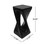 Tavolino Retro Comodino Tavolino d'Appoggio con Texture Effetto Legno, Tavolino d'Appoggio per Interni/Esterni a Forma di Spirale - ModernLuxe