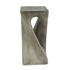Tavolino Retro Comodino Tavolino d'Appoggio con Texture Effetto Legno, Tavolino d'Appoggio per Interni/Esterni a Forma di Spirale - ModernLuxe