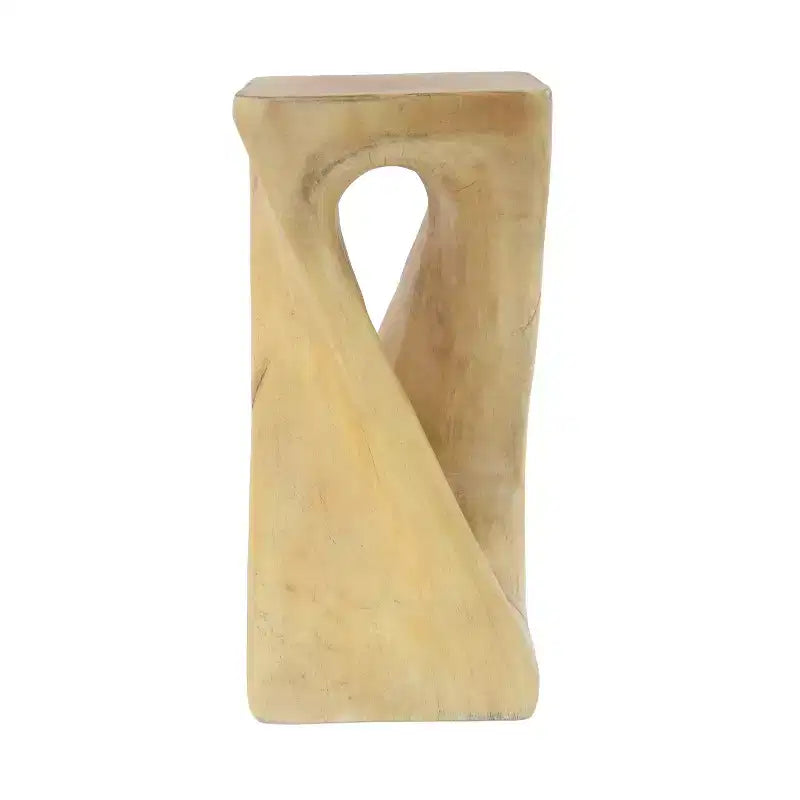 Tavolino Retro Comodino Tavolino d'Appoggio con Texture Effetto Legno, Tavolino d'Appoggio per Interni/Esterni a Forma di Spirale - ModernLuxe