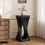 Tavolino Retro Comodino Tavolino d'Appoggio con Texture Effetto Legno, Tavolino d'Appoggio per Interni/Esterni a Forma di Spirale - ModernLuxe