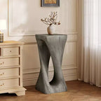 Tavolino Retro Comodino Tavolino d'Appoggio con Texture Effetto Legno, Tavolino d'Appoggio per Interni/Esterni a Forma di Spirale - ModernLuxe