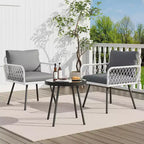 COZONY All Weather Outdoor Sectional Sofa Set, Wicker Patio Seating Cushion Glass Table for Balcony Porch Garden