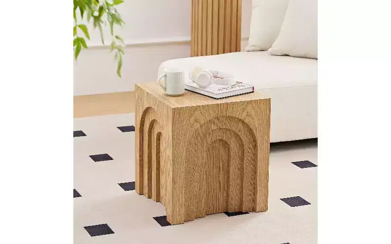 TUYOHW Tavolino Moderno Quadrato, Tavolino Imitazione Legno Massello in MDF, Tavolino da Salotto d'Appoggio, Comodino da Camera da Letto