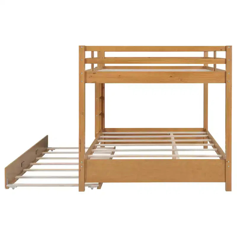 Luxystar Letto a Castello in Legno Queen Size con Letto Estraibile per la Stanza dei Bambini e l'Appartamento