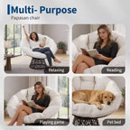 Sedia girevole Papasan in vimini da 37 pollici con cuscino spesso, rotonda, da esterno e interno, per il relax sul patio, telaio in acciaio