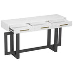 Consolle Okak stile moderno artistico con 3 cassetti, elegante tavolo da ingresso con gambe a incrocio, tavoli da foyer per ingresso, soggiorno