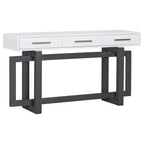 Consolle Okak stile moderno artistico con 3 cassetti, elegante tavolo da ingresso con gambe a incrocio, tavoli da foyer per ingresso, soggiorno