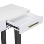 Consolle Okak stile moderno artistico con 3 cassetti, elegante tavolo da ingresso con gambe a incrocio, tavoli da foyer per ingresso, soggiorno