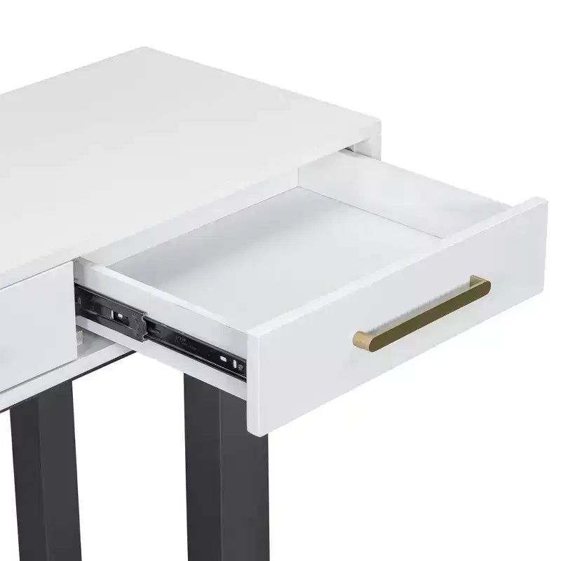 Consolle Okak stile moderno artistico con 3 cassetti, elegante tavolo da ingresso con gambe a incrocio, tavoli da foyer per ingresso, soggiorno