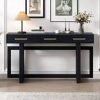 Consolle Okak stile moderno artistico con 3 cassetti, elegante tavolo da ingresso con gambe a incrocio, tavoli da foyer per ingresso, soggiorno