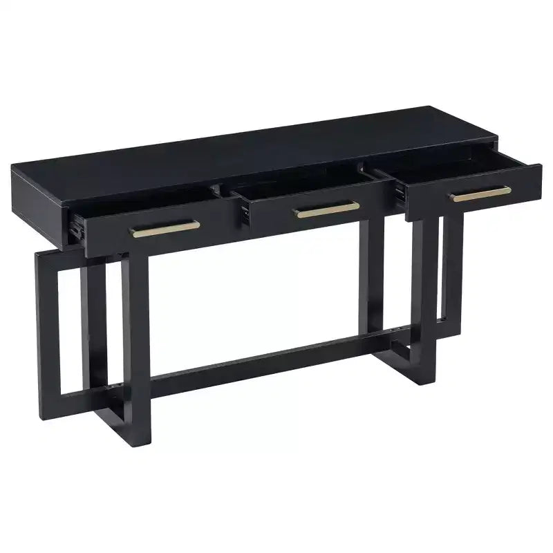 Consolle Okak stile moderno artistico con 3 cassetti, elegante tavolo da ingresso con gambe a incrocio, tavoli da foyer per ingresso, soggiorno