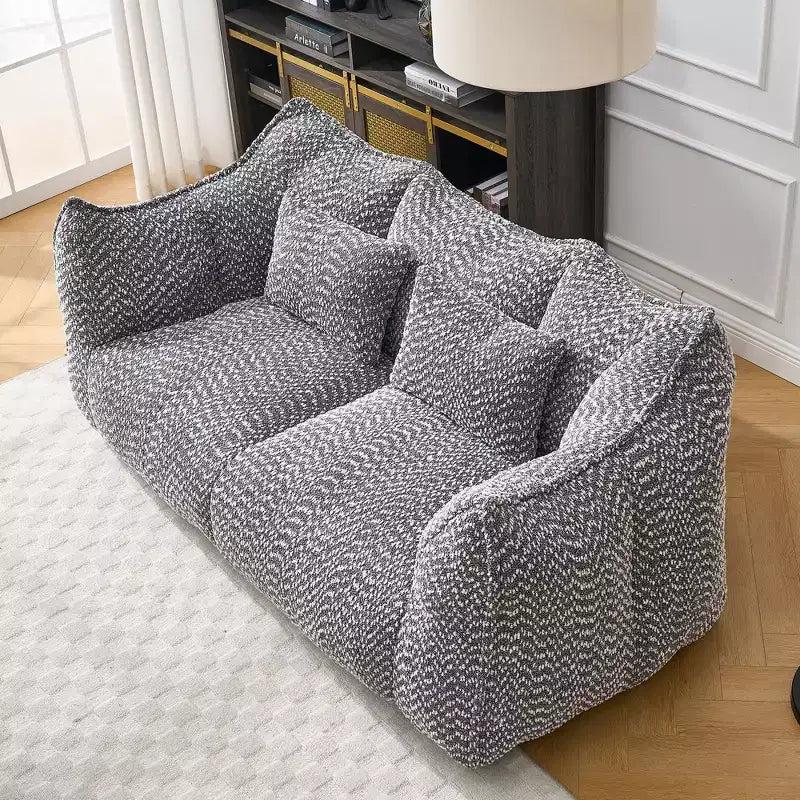 TUYOHW Poltrona Sacco con Braccioli, Divano da Terra in Schiuma ad Alta Resilienza per 2, Comoda Poltrona Divano Lazy per un Salotto Moderno