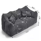 TUYOHW Poltrona Sacco con Braccioli, Divano da Terra in Schiuma ad Alta Resilienza per 2, Comoda Poltrona Divano Lazy per un Salotto Moderno