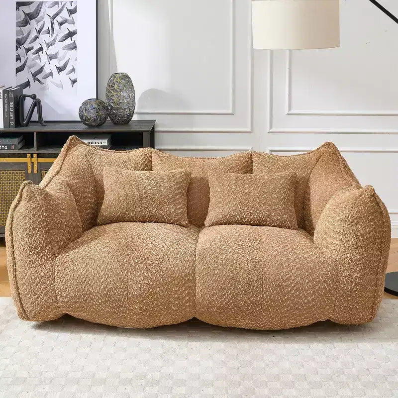 TUYOHW Poltrona Sacco con Braccioli, Divano da Terra in Schiuma ad Alta Resilienza per 2, Comoda Poltrona Divano Lazy per un Salotto Moderno