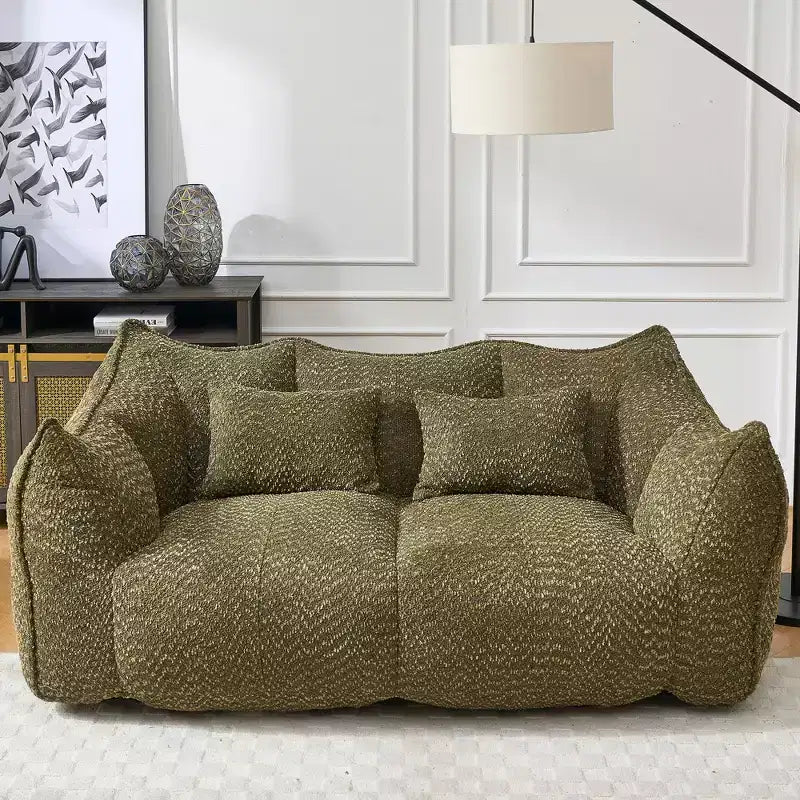 TUYOHW Poltrona Sacco con Braccioli, Divano da Terra in Schiuma ad Alta Resilienza per 2, Comoda Poltrona Divano Lazy per un Salotto Moderno