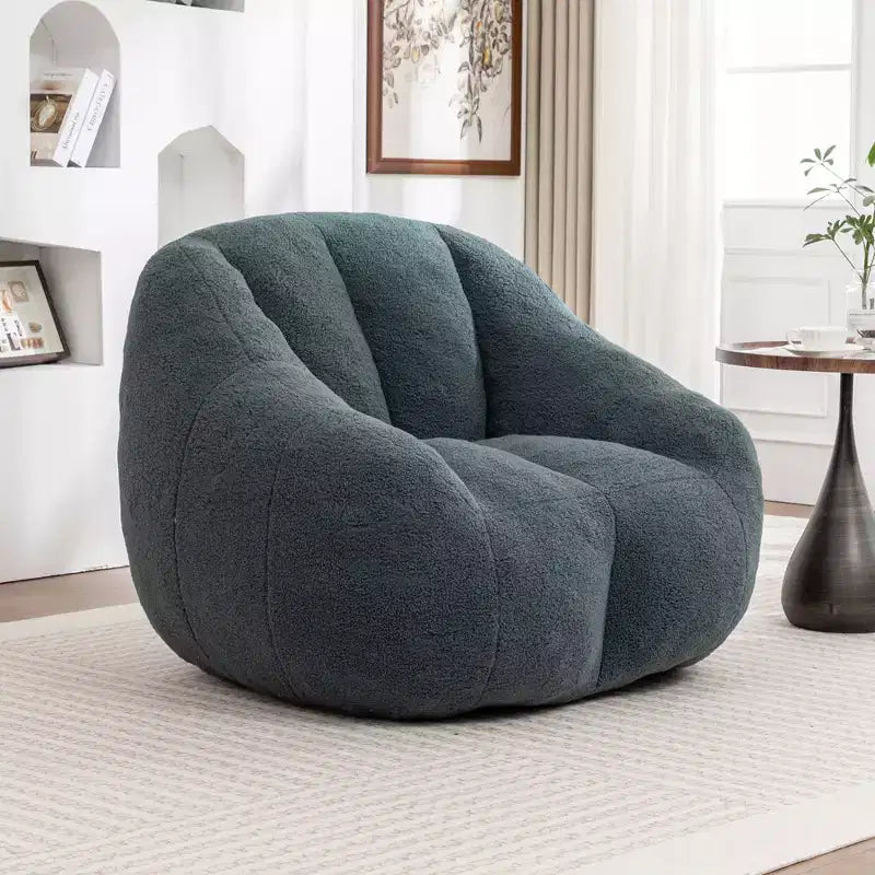 TUYOHW Poltrona Sacco in Tessuto Teddy Peluche, Poltrona da Pavimento in Memory Foam per un Comfort Morbido, Moderna Poltrona Gaming per il Soggiorno