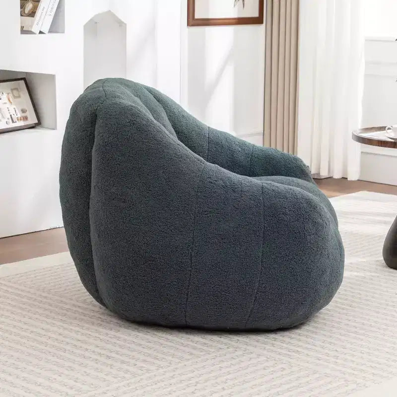 TUYOHW Poltrona Sacco in Tessuto Teddy Peluche, Poltrona da Pavimento in Memory Foam per un Comfort Morbido, Moderna Poltrona Gaming per il Soggiorno