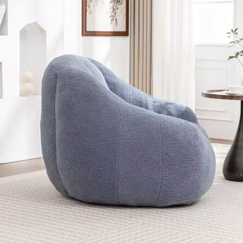 TUYOHW Poltrona Sacco in Tessuto Teddy Peluche, Poltrona da Pavimento in Memory Foam per un Comfort Morbido, Moderna Poltrona Gaming per il Soggiorno