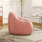 TUYOHW Poltrona Sacco in Tessuto Teddy Peluche, Poltrona da Pavimento in Memory Foam per un Comfort Morbido, Moderna Poltrona Gaming per il Soggiorno