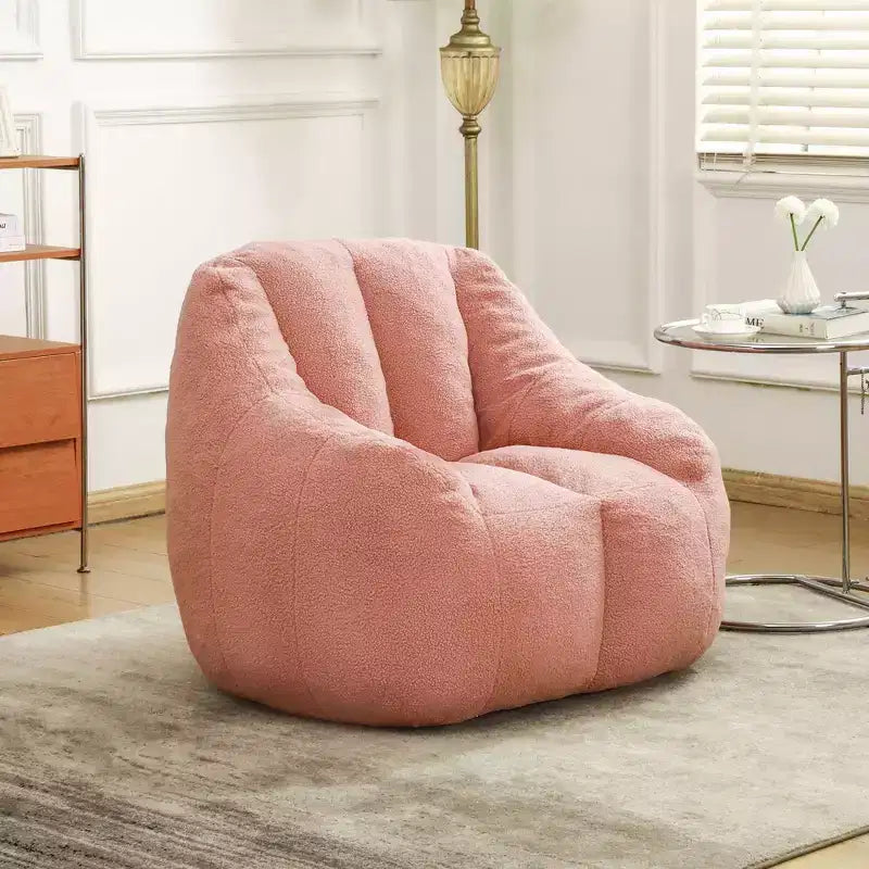 TUYOHW Poltrona Sacco in Tessuto Teddy Peluche, Poltrona da Pavimento in Memory Foam per un Comfort Morbido, Moderna Poltrona Gaming per il Soggiorno