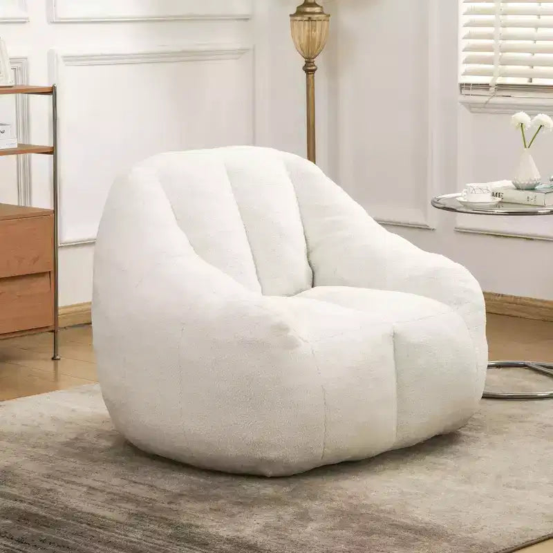 TUYOHW Poltrona Sacco in Tessuto Teddy Peluche, Poltrona da Pavimento in Memory Foam per un Comfort Morbido, Moderna Poltrona Gaming per il Soggiorno