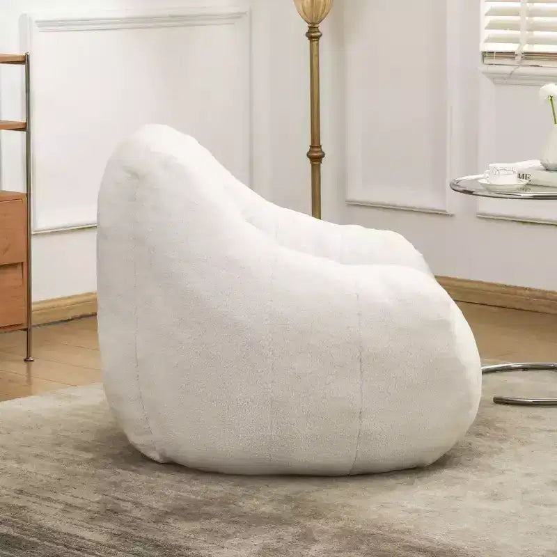 TUYOHW Poltrona Sacco in Tessuto Teddy Peluche, Poltrona da Pavimento in Memory Foam per un Comfort Morbido, Moderna Poltrona Gaming per il Soggiorno