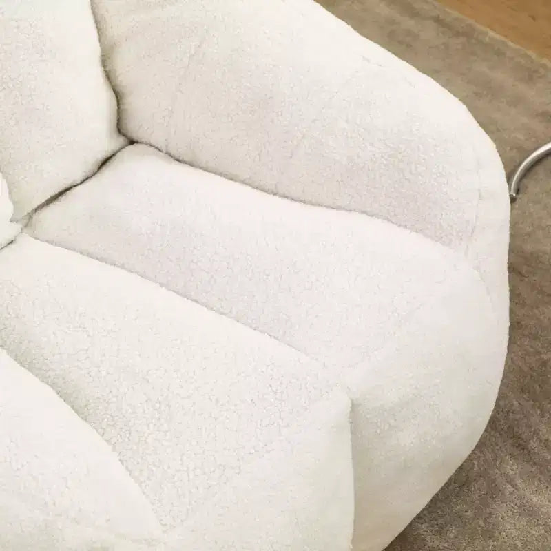 TUYOHW Poltrona Sacco in Tessuto Teddy Peluche, Poltrona da Pavimento in Memory Foam per un Comfort Morbido, Moderna Poltrona Gaming per il Soggiorno