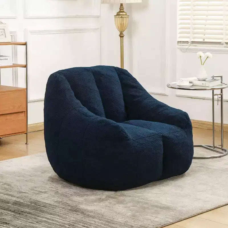 TUYOHW Poltrona Sacco in Tessuto Teddy Peluche, Poltrona da Pavimento in Memory Foam per un Comfort Morbido, Moderna Poltrona Gaming per il Soggiorno