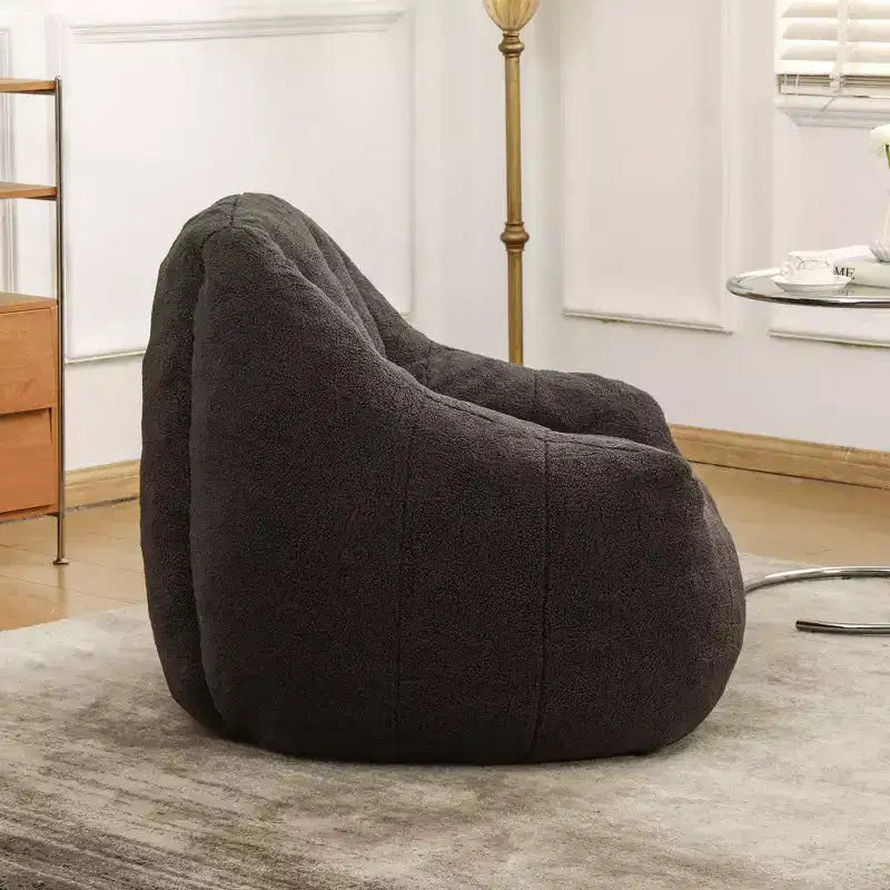 TUYOHW Poltrona Sacco in Tessuto Teddy Peluche, Poltrona da Pavimento in Memory Foam per un Comfort Morbido, Moderna Poltrona Gaming per il Soggiorno