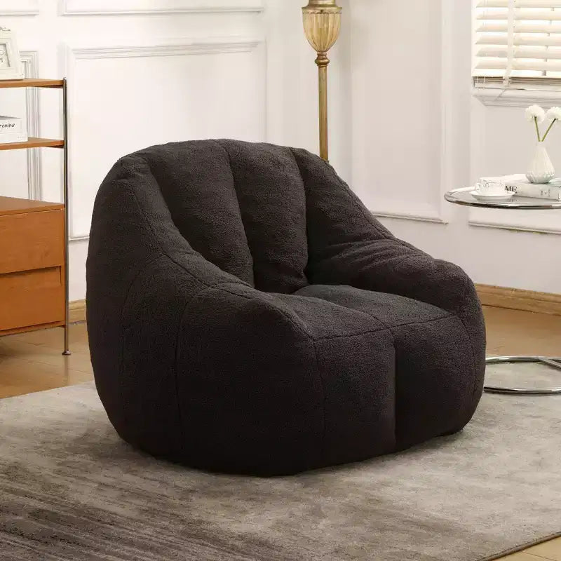 TUYOHW Poltrona Sacco in Tessuto Teddy Peluche, Poltrona da Pavimento in Memory Foam per un Comfort Morbido, Moderna Poltrona Gaming per il Soggiorno