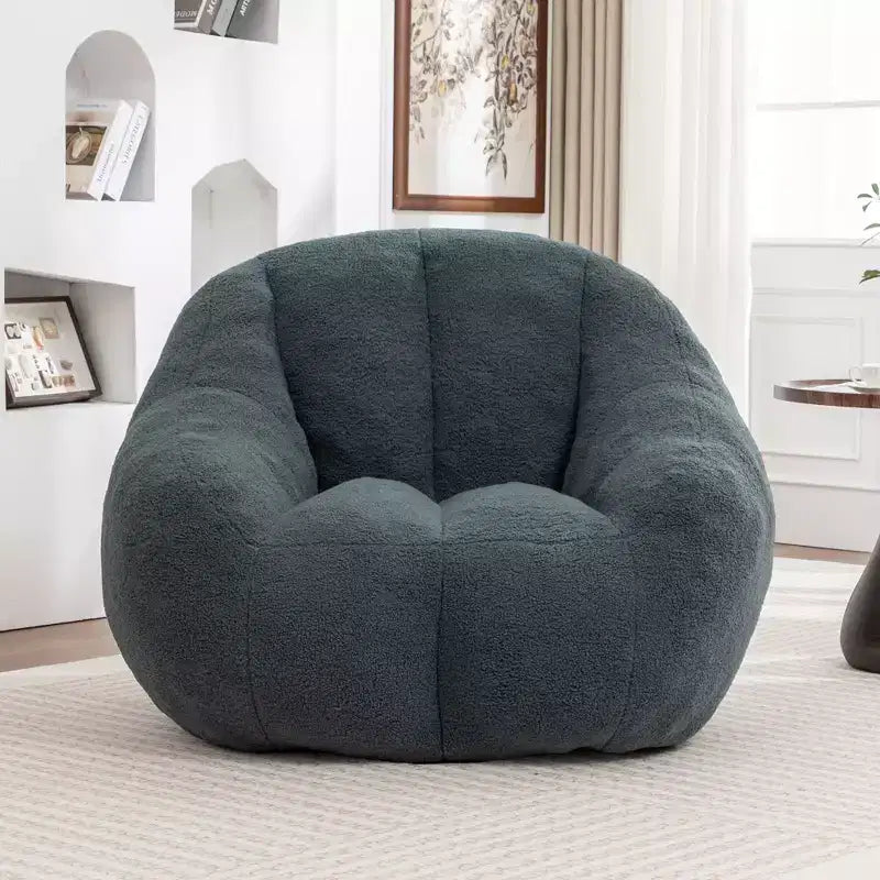 TUYOHW Poltrona Sacco in Tessuto Teddy Peluche, Poltrona da Pavimento in Memory Foam per un Comfort Morbido, Moderna Poltrona Gaming per il Soggiorno