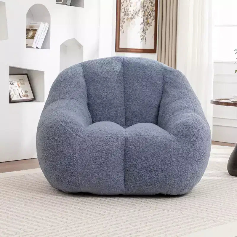TUYOHW Poltrona Sacco in Tessuto Teddy Peluche, Poltrona da Pavimento in Memory Foam per un Comfort Morbido, Moderna Poltrona Gaming per il Soggiorno