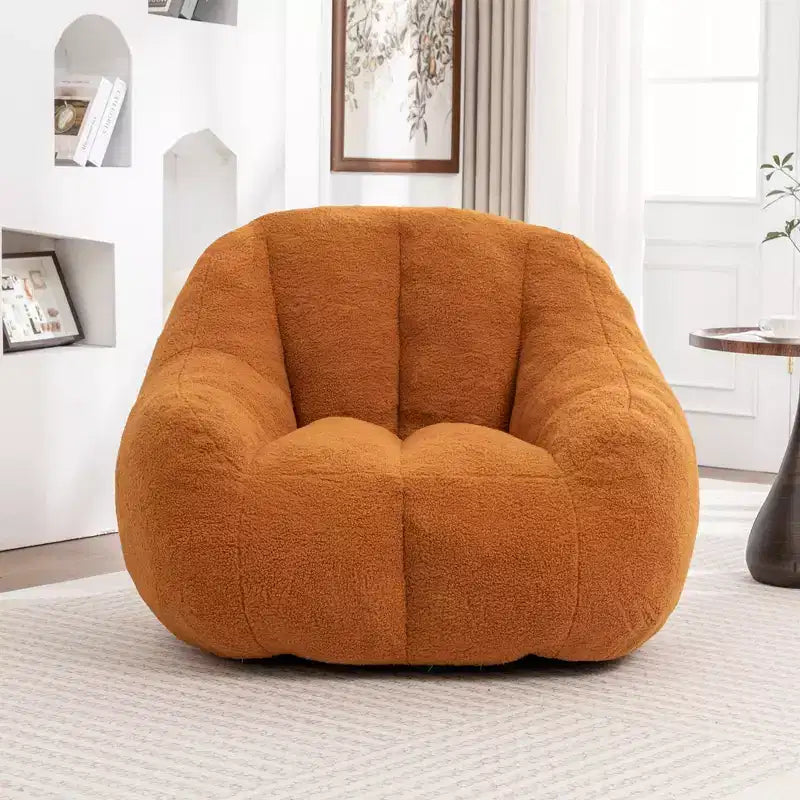 TUYOHW Poltrona Sacco in Tessuto Teddy Peluche, Poltrona da Pavimento in Memory Foam per un Comfort Morbido, Moderna Poltrona Gaming per il Soggiorno