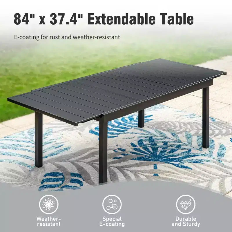 Captiva Designs Set Mobili da Cucina 7 Pezzi con Tavolo da Pranzo Effetto Legno e Sedie in Metallo Imbottite