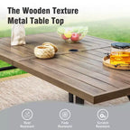 Captiva Designs Set Mobili da Cucina 7 Pezzi con Tavolo da Pranzo Effetto Legno e Sedie in Metallo Imbottite