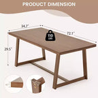 Tavolo da pranzo in legno massiccio EROMMY da 183 cm per 6 persone