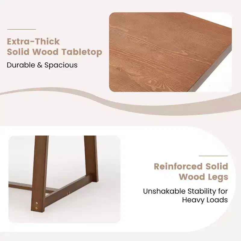 Tavolo da pranzo in legno massiccio EROMMY da 183 cm per 6 persone