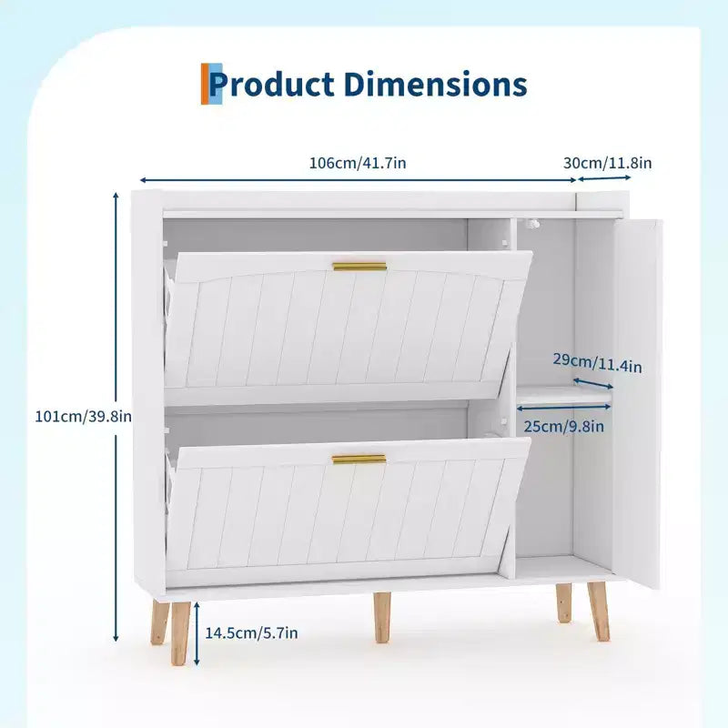 Scarpiera con 2 cassetti a ribalta, Scarpiera con specchio a scomparsa, Organizer per scarpe autoportante per corridoio e soggiorno