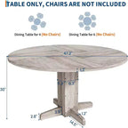 Tavolo da pranzo rotondo nero da 120 cm per 4-6 persone, stile rustico, base robusta a piedistallo, ideale per soggiorno, appartamento, sala da pranzo
