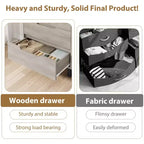 Comodino per Camera da Letto con 4 Cassetti, Comò Alto 105 cm, Mobile Verticale Indipendente con Cassetti e Vano Contenitore, Cassettiera in Legno per Armadio