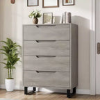 4 Dresser for Bedroom, 41.5 in Tall Dresser, Freestanding Vertical Drawer Cabinet with Storage, Wooden Closet Storage Chest