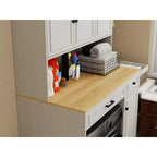 AndMakers Mobiletto portabiancheria bianco antico con ripiani regolabili, 105 cm (L) x 60 cm (P) x 182 cm (A)