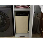 AndMakers Mobiletto portabiancheria bianco antico con ripiani regolabili, 105 cm (L) x 60 cm (P) x 182 cm (A)