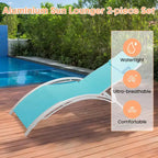 Set di 2 sedie a sdraio da esterno, lettini con schienale regolabile, sedie reclinabili per prendere il sole per giardino, balcone, spiaggia