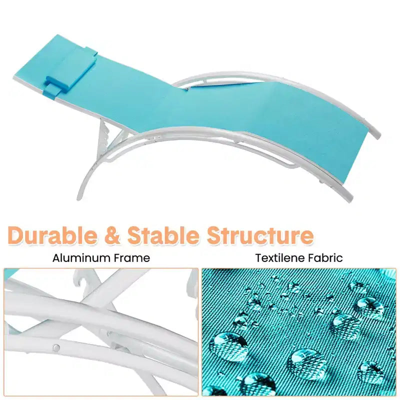 Set di 2 sedie a sdraio da esterno, lettini con schienale regolabile, sedie reclinabili per prendere il sole per giardino, balcone, spiaggia