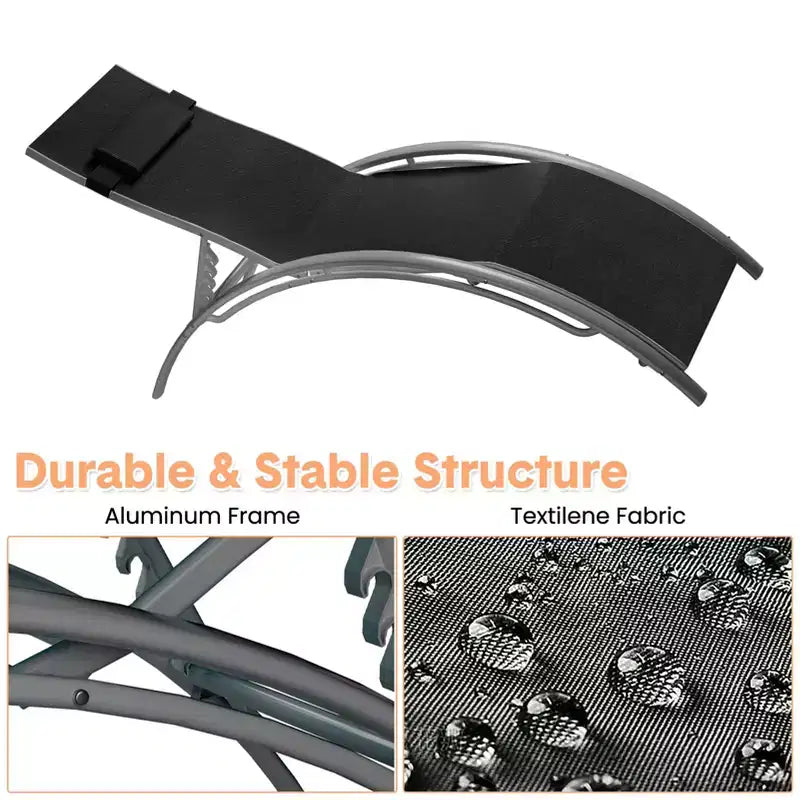 Set di 2 sedie a sdraio da esterno, lettini con schienale regolabile, sedie reclinabili per prendere il sole per giardino, balcone, spiaggia